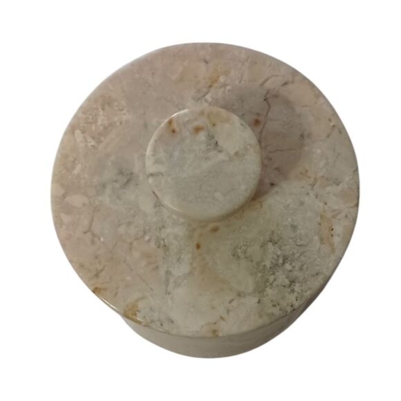 Vintage Travertine Marble Canister Bathroom HEAVY Beige Natural Stone Farmhouse. - Picture 6 of 16